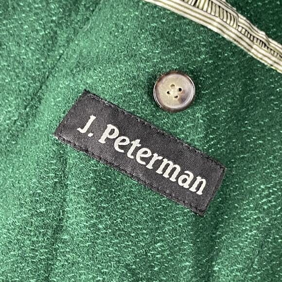 J Peterman Blazer Sport Coat Mens 44R Green Wool Blend Double Breasted Unlined - Picture 5 of 16